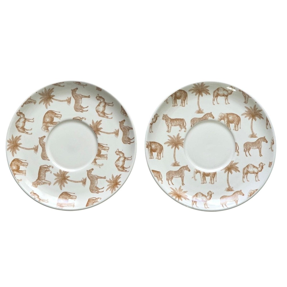 Jars France Safari Jumbo Saucers, Set of 2, Paris Je Taime Kitchen Plates